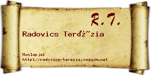 Radovics Terézia névjegykártya